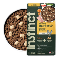Instinct RawBoost real chicken bites highlight high-protein nutrition