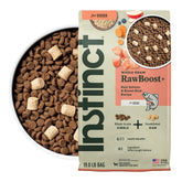 Instinct RawBoost salmon-kibble with brown rice supports balanced nutrition at mealtime.
