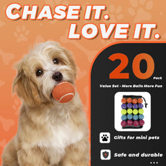INSUM 1.5-inch mini tennis ball in orange, high visibility for quick finds