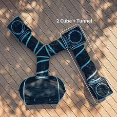 INTURN outdoor kennel setup highlights weather-resistant fabric and easy assembly.