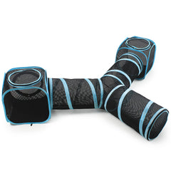INTURN cat furniture tent front view with breathable mesh for cool outdoor play