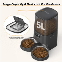 Invengo 5L capacity dual bowls ideal for two pets feeding