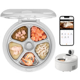 Invengo automatic feeder top view shows five trays for organized meals.