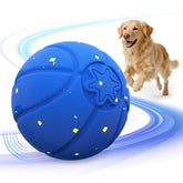 Invengo Interactive Dog Ball in blue, side view, engaging for steady indoor play and curiosity.