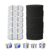 Invengo MeowFlow carbon-filter close-up shows multi-layer purification for clearer drinking water.