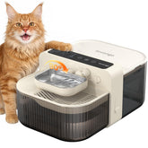 Invengo No-Filter Wireless Cat Water Fountain battery view highlights cordless flexibility for home use