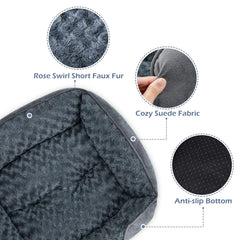 Invenho dog bed anti-slip bottom keeps bed in place during use.