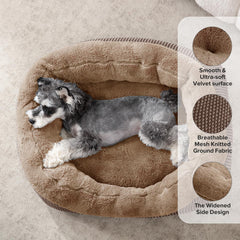 INVENHO dog bed shows rectangular side bolsters for head support.