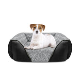 INVENHO dog bed with rose swirl faux fur for cozy warmth