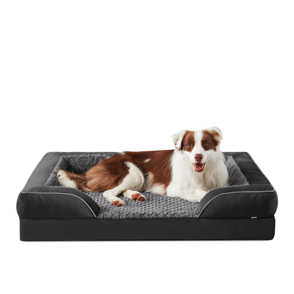 INVENHO orthopedic dog bed for large dogs with supportive egg-crate foam