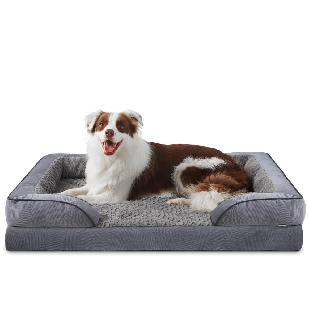 INVENHO orthopedic large dog bed with egg-crate foam supports joints.