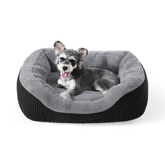 INVENHO small dog bed top view shows cozy, raised sides for secure lounging.