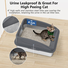 Durable INVENHO stainless steel litter box designed to last for years with daily use.