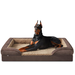 INVENHO XXL egg-crate foam dog bed provides joint-supporting comfort.