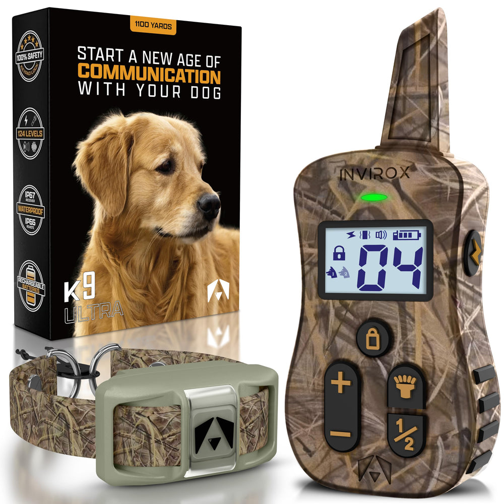 Invirox Ultra K9 remote for precise training with adjustable levels.