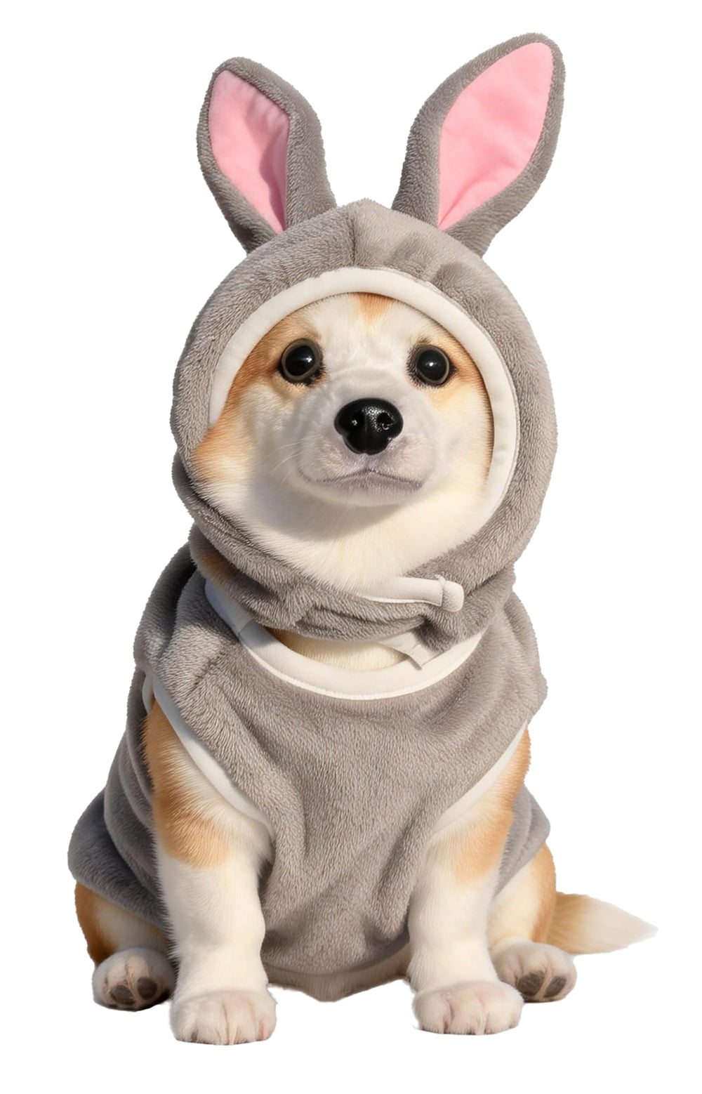 IOICYBF grey bunny M pet costume on small dog for festive photos