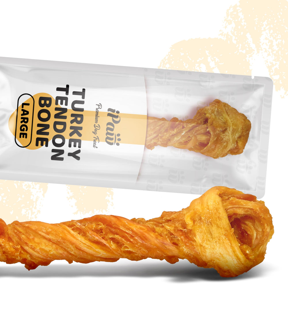 iPaw turkey tendon dog chew for large dog, single-ingredient protein