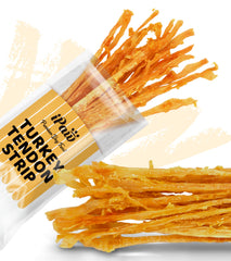 iPaw Turkey Tendon dog chew strip large for safe, satisfying chewing.
