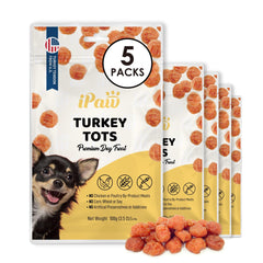 iPaw Turkey Tots 5-Pack front view, ideal training reward for dogs