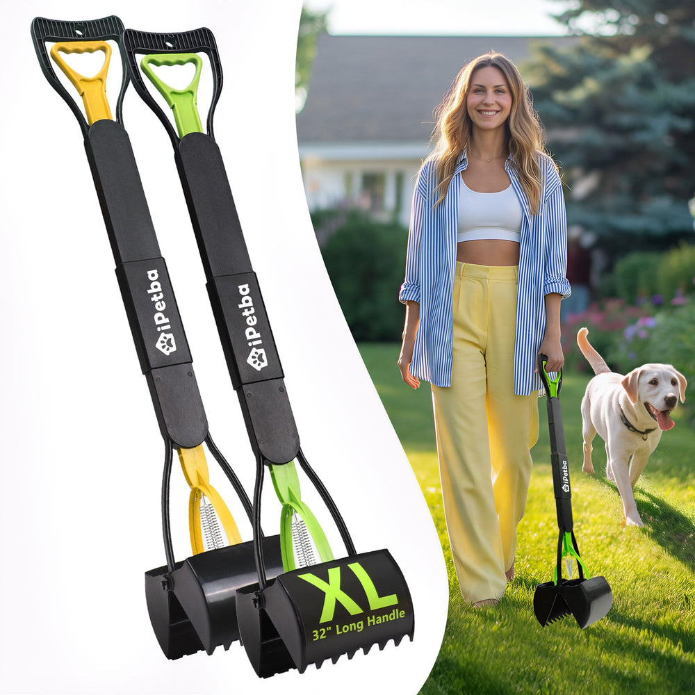 iPetba 32-inch pooper scooper with long handle for standing cleanup