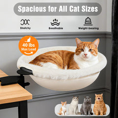 IPOW semi-circular cat bed design provides a cozy desk corner