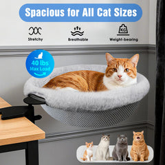 IPOW semi-circular cat bed in soft faux fur for cozy naps