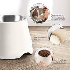 Removable bowls with easy-clean edge for quick refills