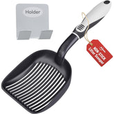 iprimio cat litter scoop metal deep shovel in black for fast, thorough clump cleanup