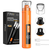 IREDOON dog nail grinder with LED display shows battery level for easy charging