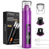 IREDOON dog nail grinder with LED display shows battery and speed for safer grooming.