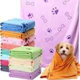 Irenare dog bath towel blue, highly absorbent and quick-drying for at-home grooming
