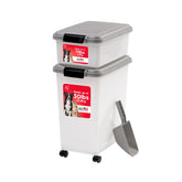 IRIS USA 33 qt container with airtight lid keeps dry food fresh.
