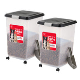IRIS USA airtight 69qt pet food container with seal keeps dry kibble fresh.