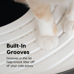 Dog-proof IRIS USA litter box keeps dogs away from the litter area.
