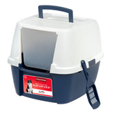 IRIS USA cat litter box front door flap seals odors and keeps home clean