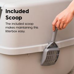 IRIS USA cat litter box large carries smoothly with a sturdy carrying handle for easy transport.