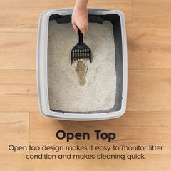 IRIS USA litter box open top with scoop included for easy cleanup