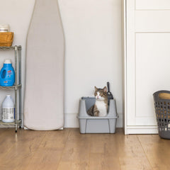 IRIS USA cat litter box scatter-shield privacy design