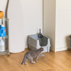 IRIS USA cat litter box scoop included for simple cleaning