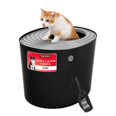 IRIS USA cat litter box top-entry lid showing privacy and reduced mess