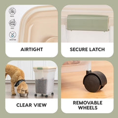 IRIS USA 67 Qt wide lid enables easy scooping of kibble