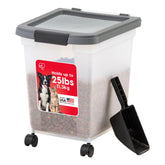 IRIS USA dog food storage container with airtight lid keeps kibble fresh