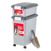 IRIS USA dog food storage container with wheels for easy mobility