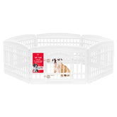 IRIS USA dog playpen with door front view showing sturdy construction for reliable containment.