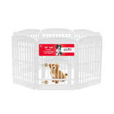 IRIS USA dog playpen with door front view showing secure entry for easy access