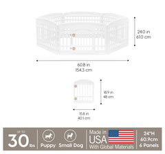 IRIS USA playpen interior showing 61 by 61 inch space for safe play.