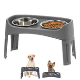 IRIS USA elevated dog bowls with two bowls for balanced meals and neck support