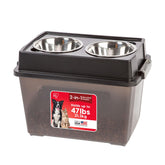 IRIS USA elevated-dog-bowls-with-storage for easy meals at home or on the go.