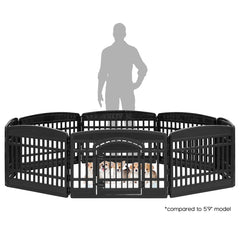 IRIS USA heavy-duty plastic panels stand up to active dogs in any outdoor space.