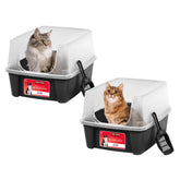 IRIS USA open-top litter box 2-pack viewed from above showing spacious interior for multiple cats